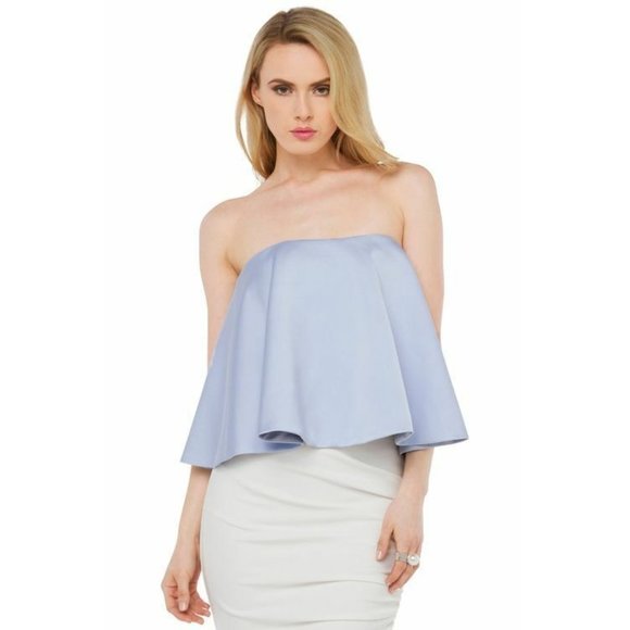 Keepsake The Label Women's Size XS Powder‎ Blue Night After Night Strapless Top - Picture 1 of 9